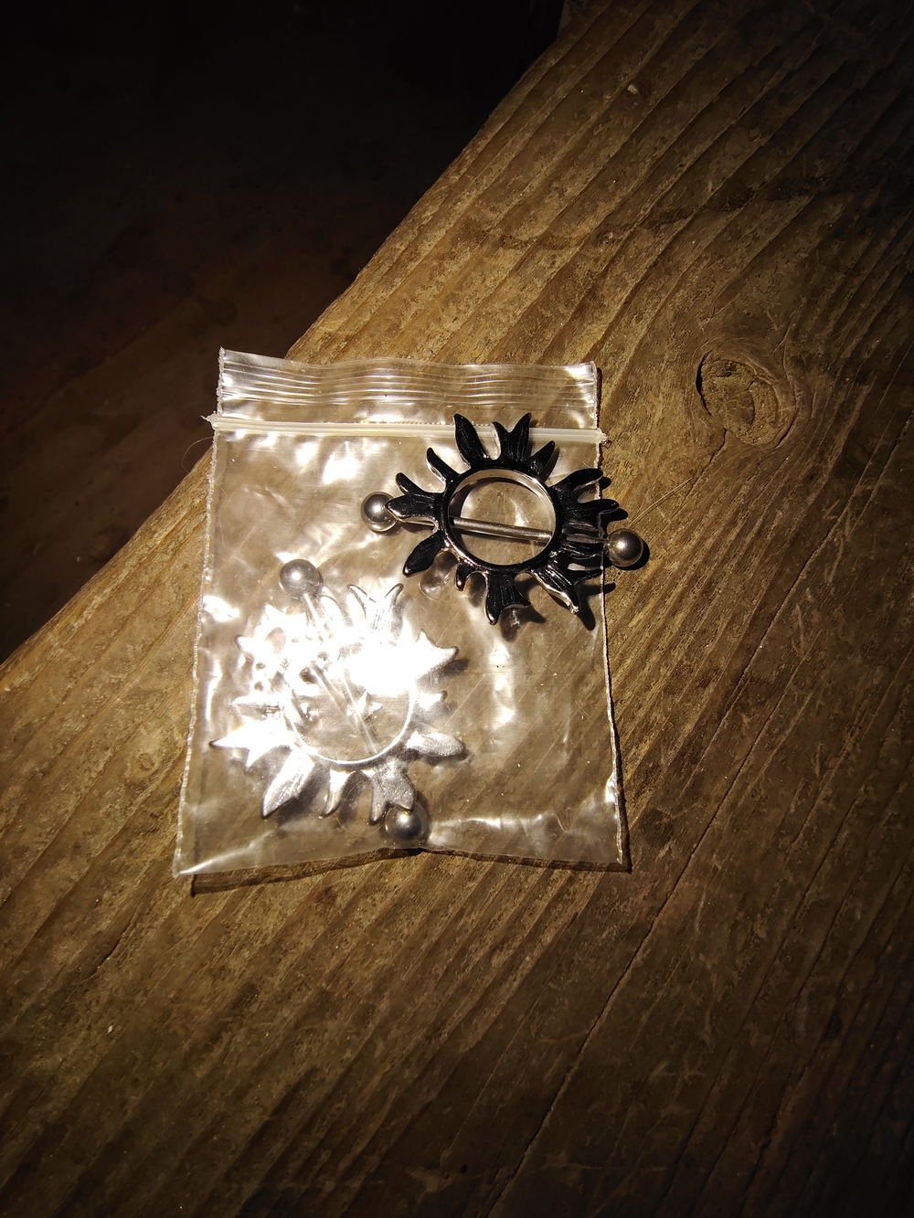Illuminating Sun Nipple Shields Barbell Pair/ 14 Gauge/ See Info